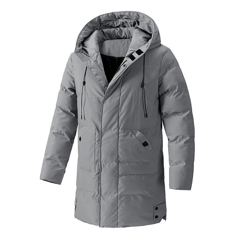 Зимние мужские куртки больших размеров 7XL 8XL, теплые стеганые куртки, модные мужские парки средней длины из хлопка и пуха, мужские термоветровки с капюшоном