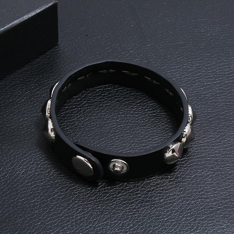 Punk Rock PU Leather Wristband Jewelry Metal Stud Rivet Bangle Leather Bracelets for Men Women