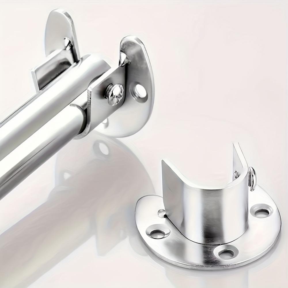 2pcs Heavy Duty Stainless Steel Rod Sleeve for Wardrobe Bracket, Flange Rod Bracket for Closet Rod End Support