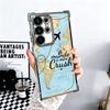 Travel Map Artistic Pattern Plating Phone Case For Samsung Galaxy S24 S25 FE S26 Edge S23 Ultra S22 S21 Plus S20 Anti-Fall Airab