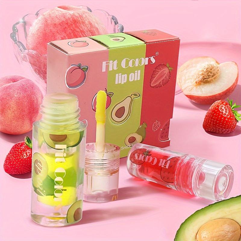 3pcs/set Fruity Color Changing Lip Glaze, Moisturizing Lipstick Lip Oil, Long Lasting Waterproof Lip Balm for Women Makeup