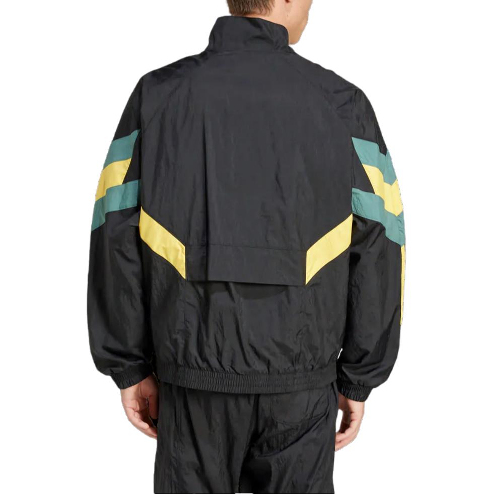 Adidas Оригинальная куртка с логотипом, воротником-стойкой, свободного кроя, на молнии, с длинным рукавом, мужская куртка, черная, IN5568