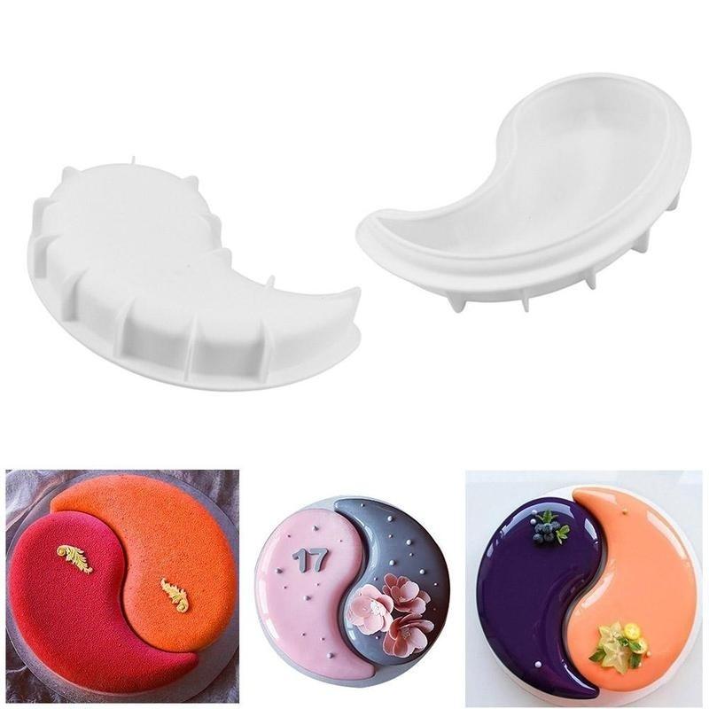 Белая силиконовая форма для выпечки французских десертов, силиконовая форма для выпечки мусса в форме сердца и круга