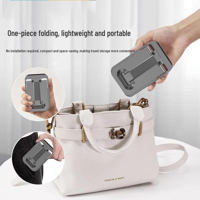 Adjustable Aluminum Phone & Tablet Stand: Weighted Base, Foldable Design