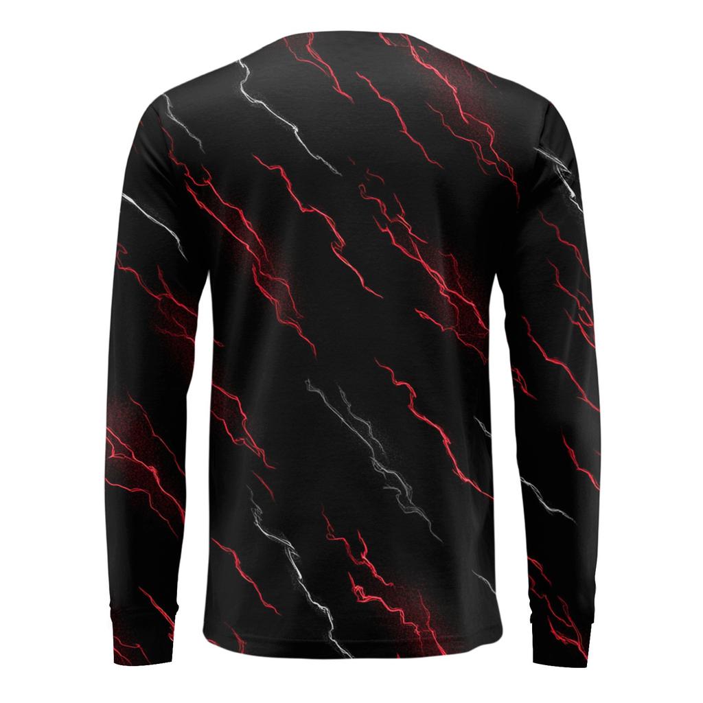 Мужская футболка с V-образным вырезом, повседневная, модная, с принтом, с длинным рукавом