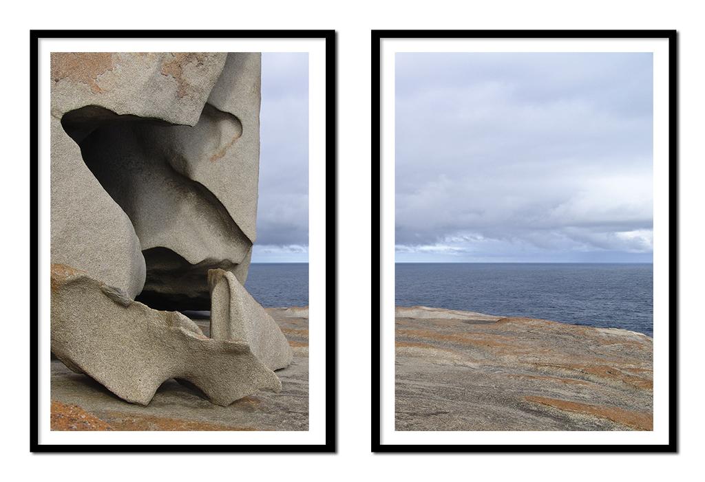 Picture posters In a frame 53x73cm Diptych Set of 2 pictures Sea Rocks P2162