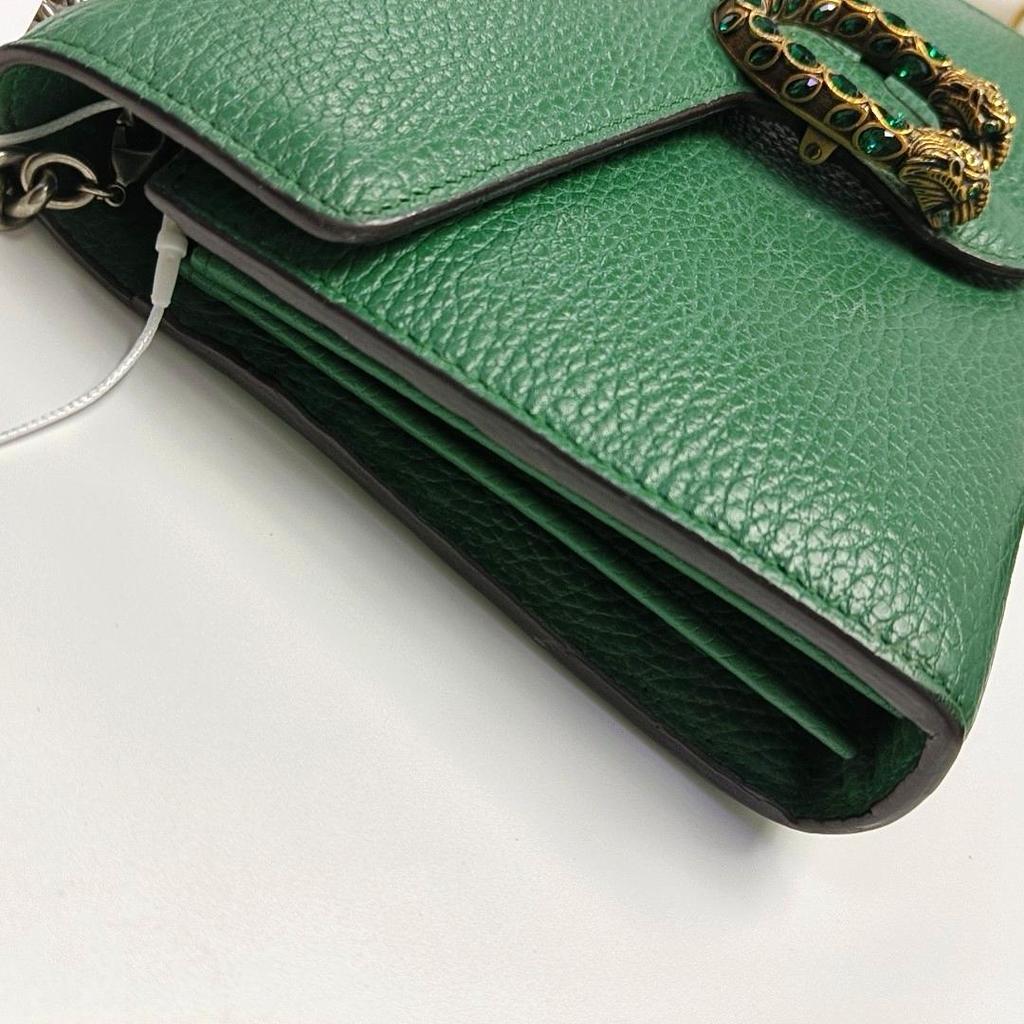 [Pre-Owned] Dionysus Double Tiger Head Buckle Chain Shoulder Leather Wallet Crossbody Bag - Very Good #FM7E2Z