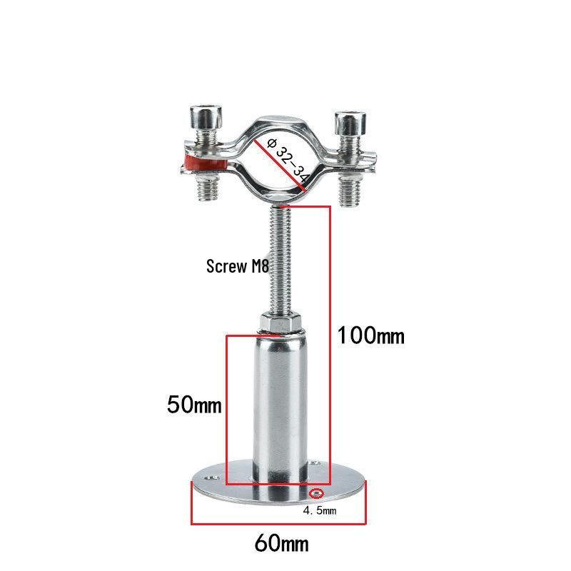 304 Stainless Steel Adjustable Pipe Clamp with Expansion Base
