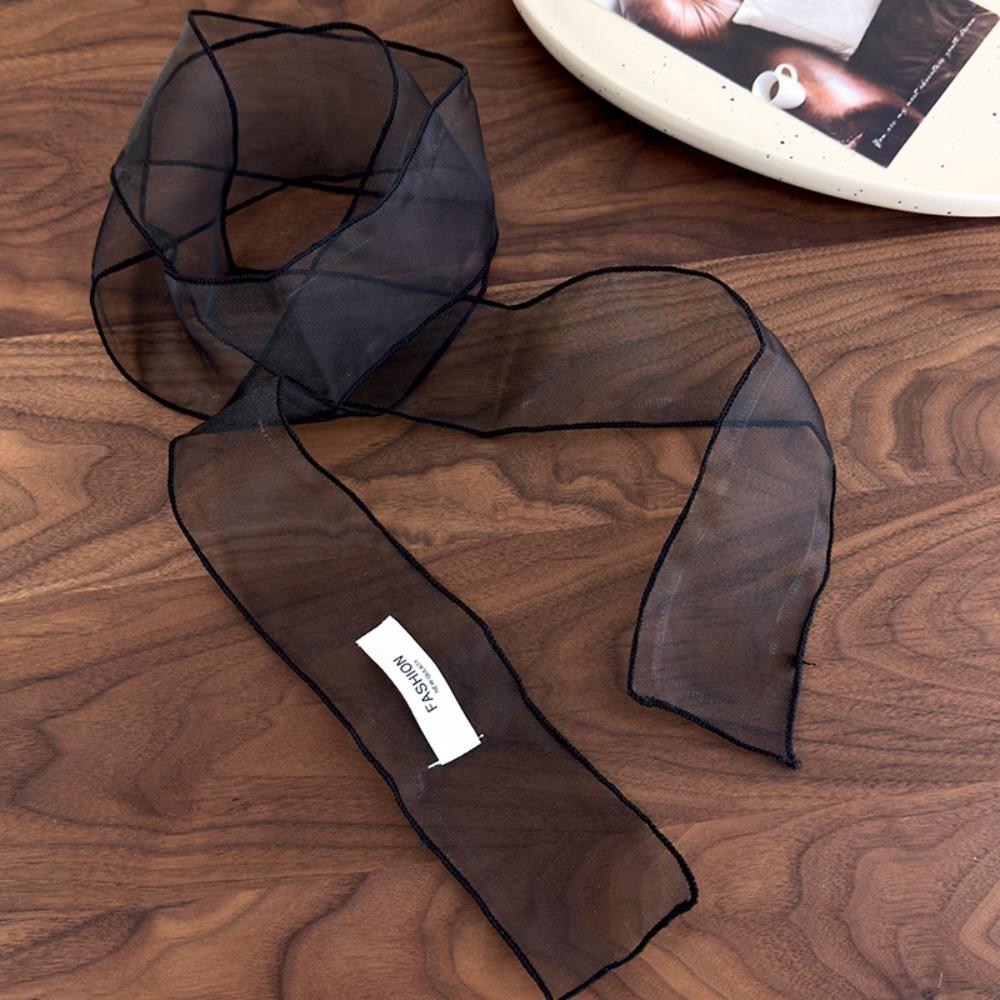 Y2K Silk Scarf Thin Organza Headscarf Decorative Long Skinny Scarf Beach