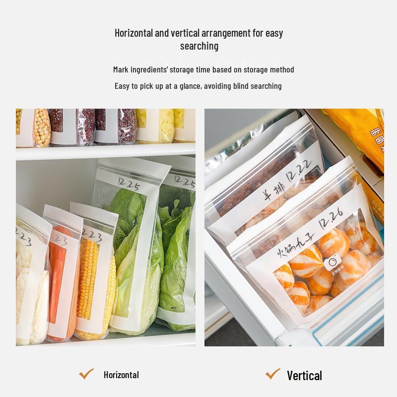 Плотный самозакрывающийся пакет для хранения продуктов в холодильнике с двойной ребристой поверхностью
