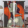 Кухонные шторы 2 шт. Абстрактные сексуальные девушки оконные шторы для комнаты 2 панели тюля для спальни перегородка украшение на Хэллоуин