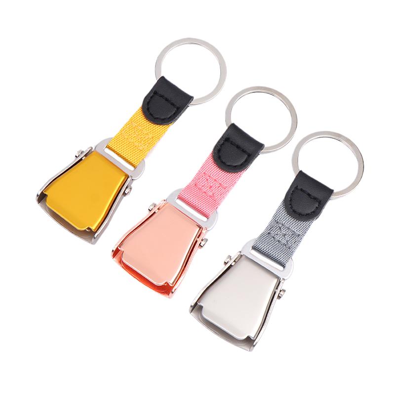 1Pc Mini Safety Seatbelt Plane Buckle Keychain Strap Key Chain For Flight Keyes Airplane Airline Small Aviation Gifts Seat Belt