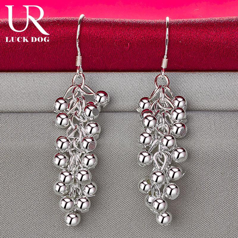 Серьги для пирсинга из гладкого серебра 925 пробы в форме виноградной бусины, модные свадебные украшения