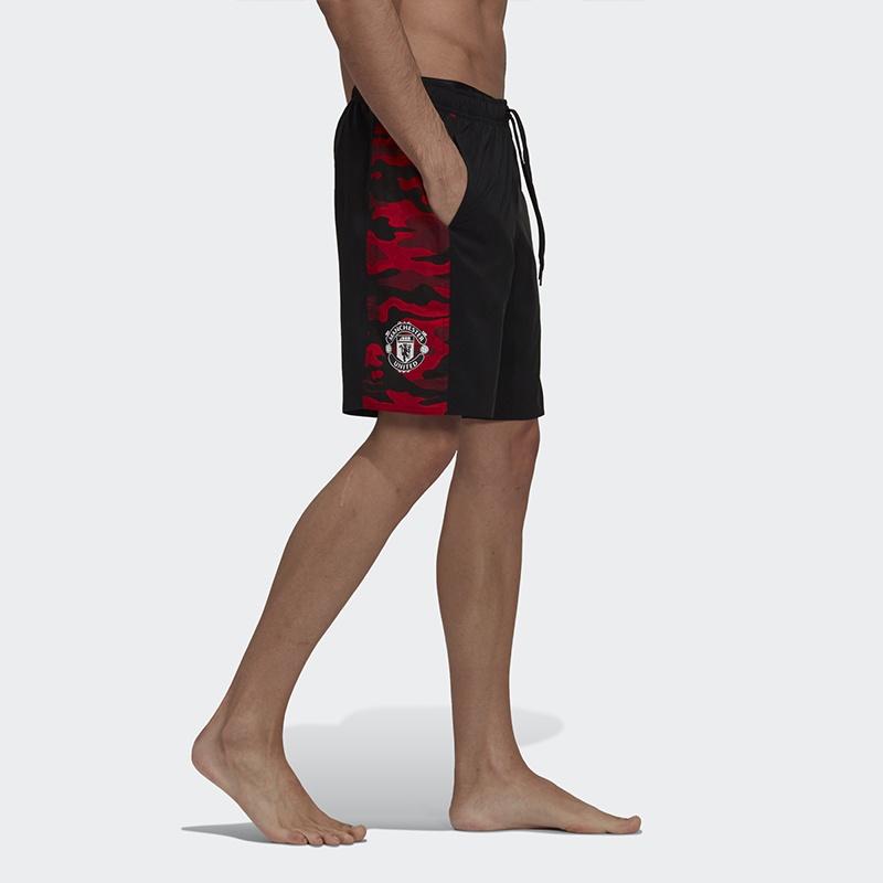 adidas Manchester United Soccer/Football Sports Training Patchwork Print Shorts Black Men's GM8984