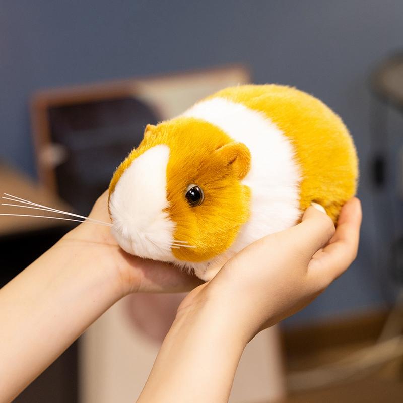Mini Fur Guinea Pig Plush Doll Pillow Creative Capybara Hamster Stuffed Toy Simulation Animal Figurine Home Decor Birthday Gift