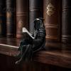 Коллекция Фэнтези Дисплей Готическая Статуэтка Читающий Тень, Миниатюрная Фигурка Колдуна в Темном Стиле, Матовый Орнамент Черная Смоляная Скульптура для Дома и Офиса