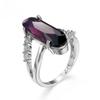 Fashion Oval Cubic Zircon Crystal Wedding Rings For Women Luxury Purple Color Engagement Proposal Ring Fashion Jewelry