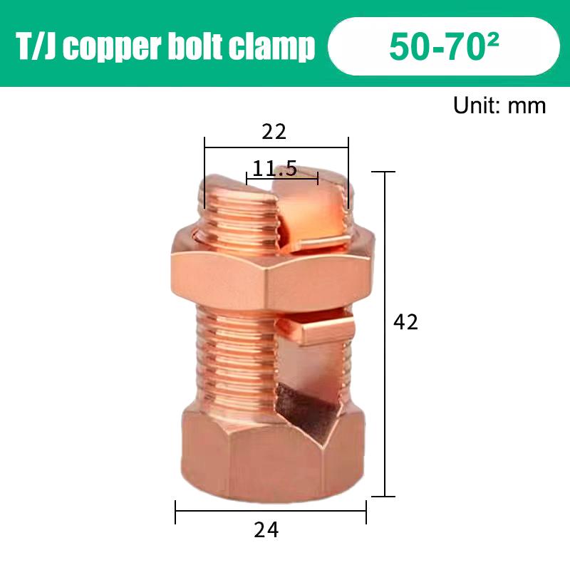 New Tj Series Split Bolt Connector Sturdy Durable Copper Bolt Clamp Copper Split Bolt
