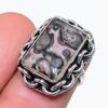 Кольцо из стерлингового серебра 925 пробы с натуральным леопардовым камнем, размер 6 Q7U96