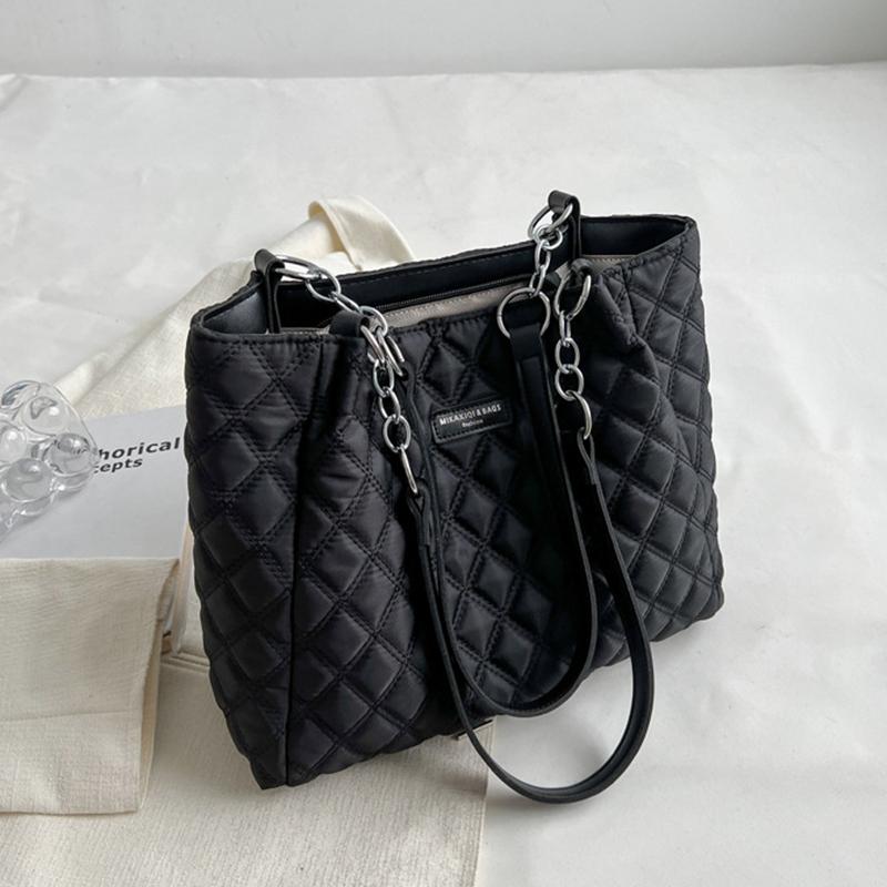 Women's Large Capacity Shoulder Bag Quilted Tote Bag Fashion All-match Commuter Bag CLE