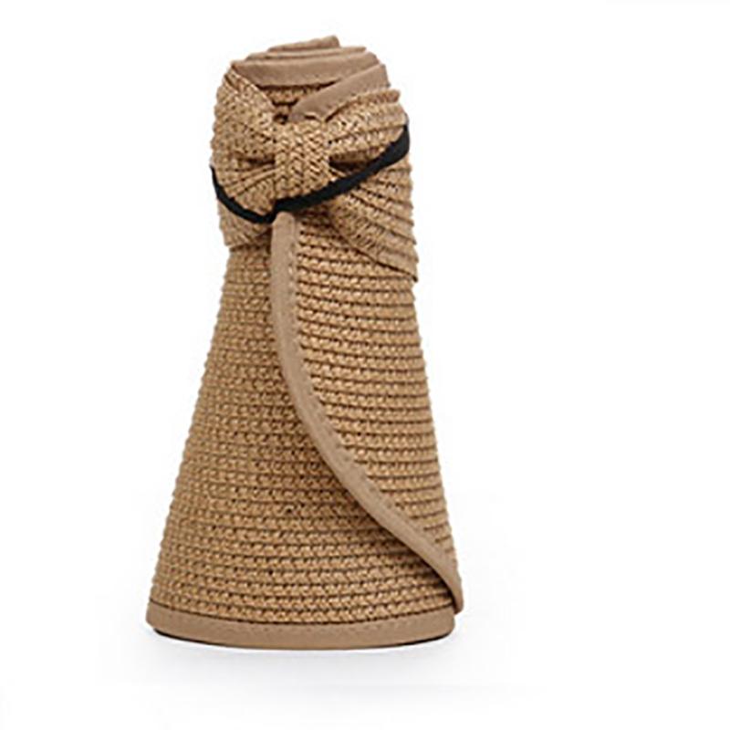 New Women Summer Visors Hat Foldable Sun Hat Wide Large Brim Beach Hats Straw Hat Chapeau Femme Beach UV Protection Caps