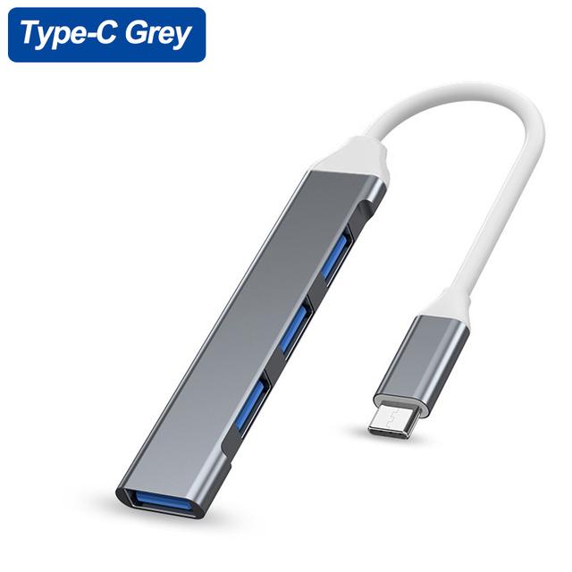 4-портовый концентратор USB 3.0 USB-концентратор Высокоскоростной разветвитель типа c 5 Гбит/с для ПК Компьютерные аксессуары Многопортовый концентратор 4 порта USB 3.0 2.0