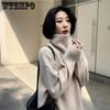 High Neck Sweater Women's Solid Color Pullover Base Sweater Early Autumn Knitted Sweater