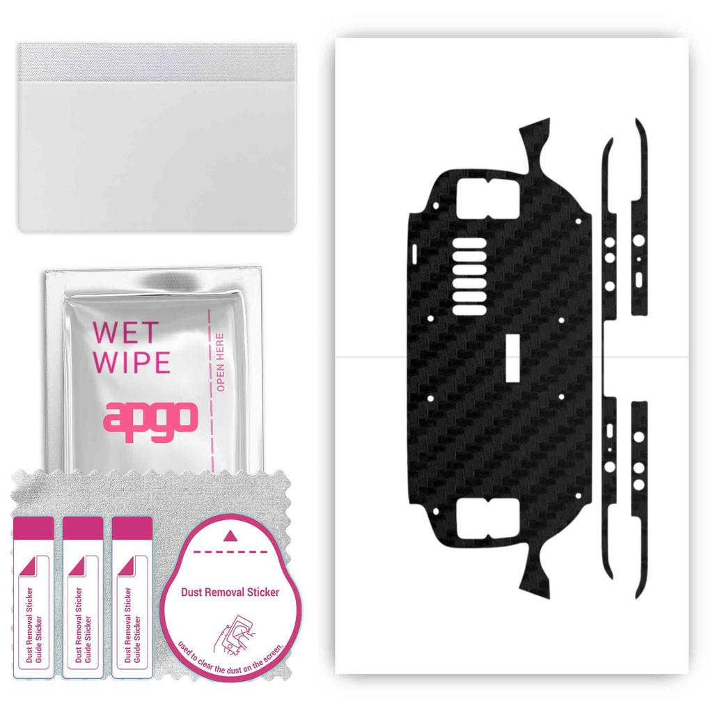 apgo Protective Skin Sticker for the Back+sides Compatible with Steam Deck, Full Wrap Film, Foil, Vinyl - Pattern Carbon Black