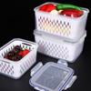 Refrigerator Preservation Storage Box Drain Basket Storage Containers Sealed Box Vegetable And Fruit Drain Box Organizer