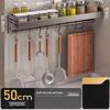 Modern Aluminum Wall-Mounted Storage Shelf with Hooks