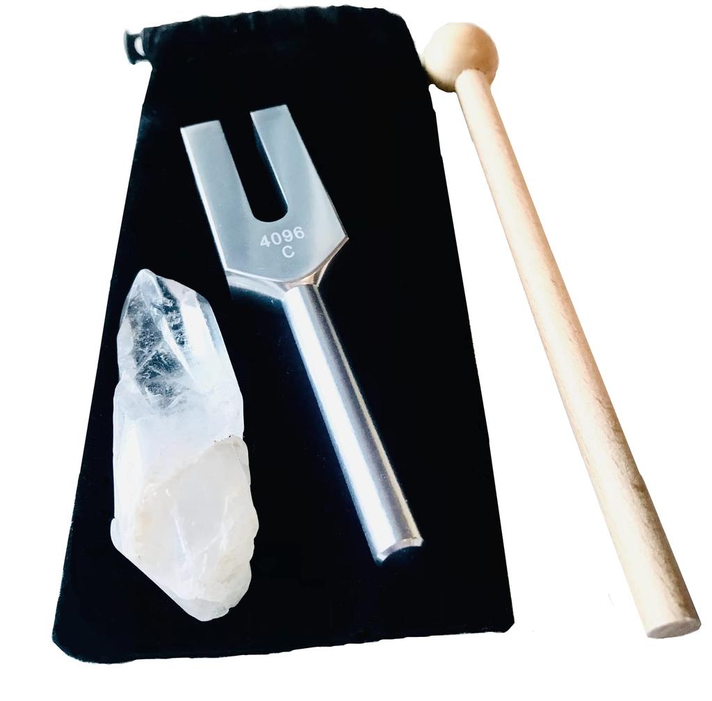 Tuning Fork Crystal Tuner 4096hz Healing Set with Crystal