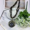 Handmade Woven Rice Beads Necklace Bohemian Vintage Round Gemstone Pendant Necklace Casual Unisex Neck Accessories