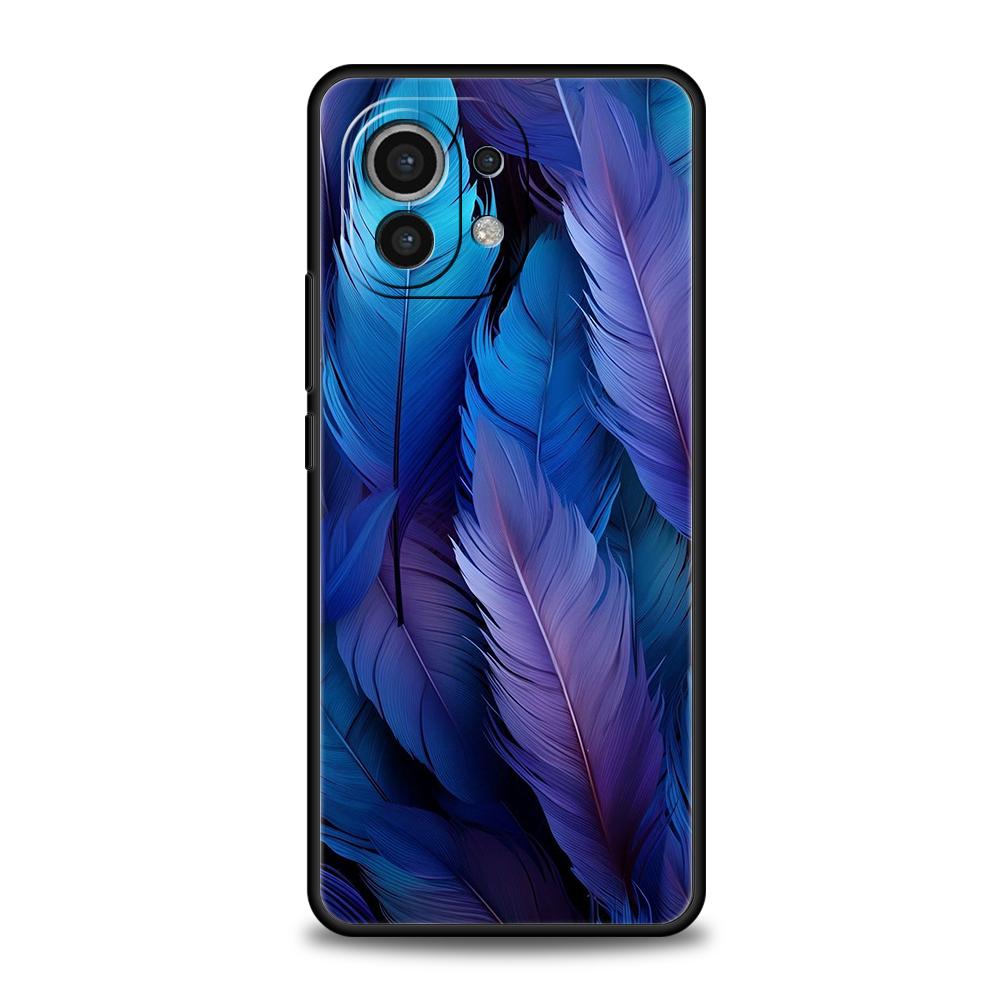 Чехол для телефона для Xiaomi Mi 15 14 13 12 11 Ultra 14T 13T 12T 11T 10T Pro Lite Мягкий ТПУ Чехлы Модный Градиентный Узор с Перьями