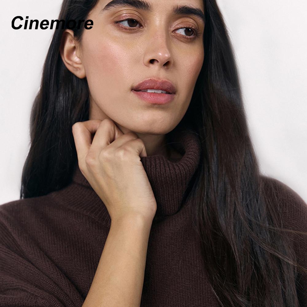 Cinemore Spring Autumn Women's Sweater Solid Oversize Casual Pullovers Warm Basic Long Sleeve Top O Neck Knitted Jumper Sweater