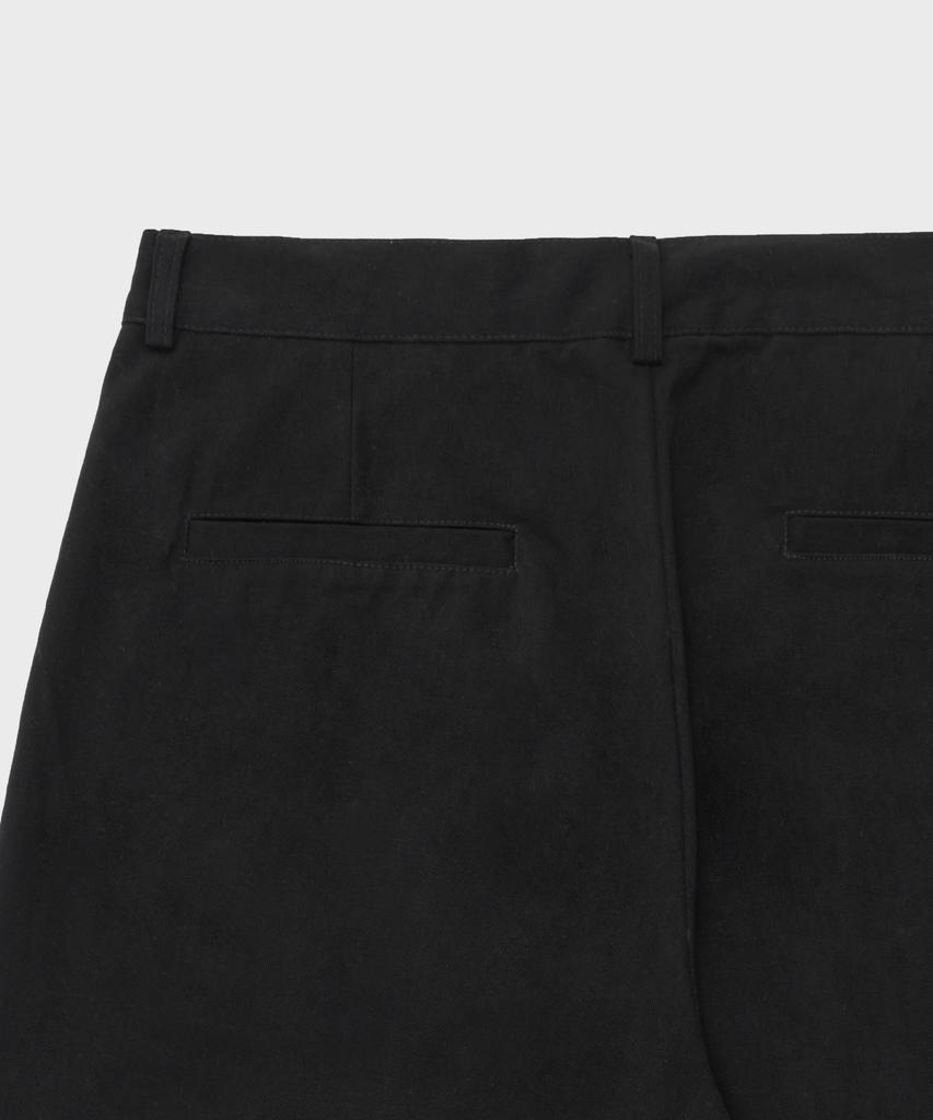 GLW Wide Two-Pleat Cotton Pants Black