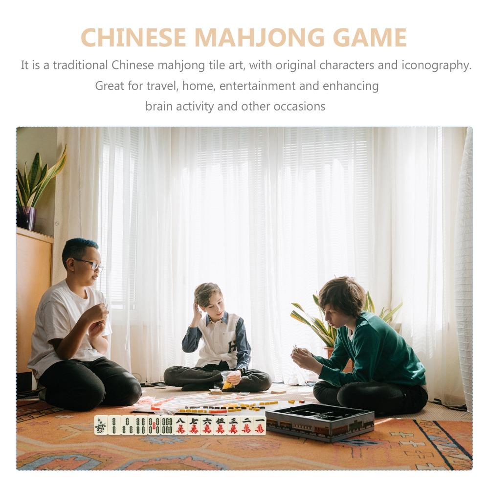 Игры Настольная игра Маджонг Настольная игра Мини-набор маджонга Китайский маджонг Игра Китайский антикварный маджонг