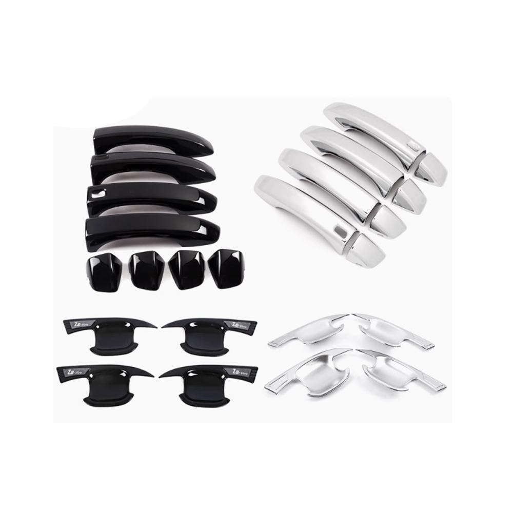 Car Door Handle Cover for MG HS MGHS EHS PHEV 2018~2024 2019 Carbon Fiber Black Chrome Sticker Trim Scratch Decor AccessoriesWW3