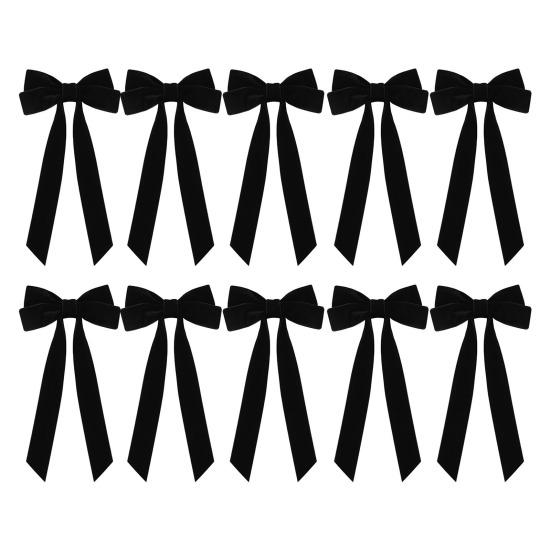 10 шт. Бархатные рождественские банты 5" X 10" Винтажные банты из ленты Украшения для рождественской елки Деревенские поделки Подарочные банты для дерева Венка Гирлянды Праздничный декор