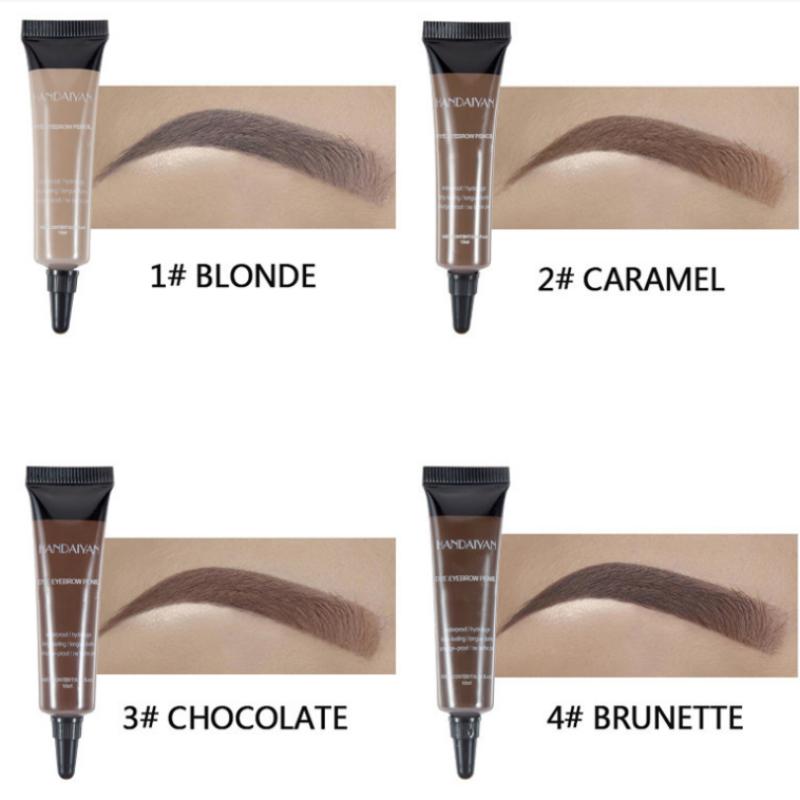 6 цветов Косметика для бровей Зубная паста Водостойкая татуировка бровей Натуральная долговечная краска для макияжа Крем для бровей