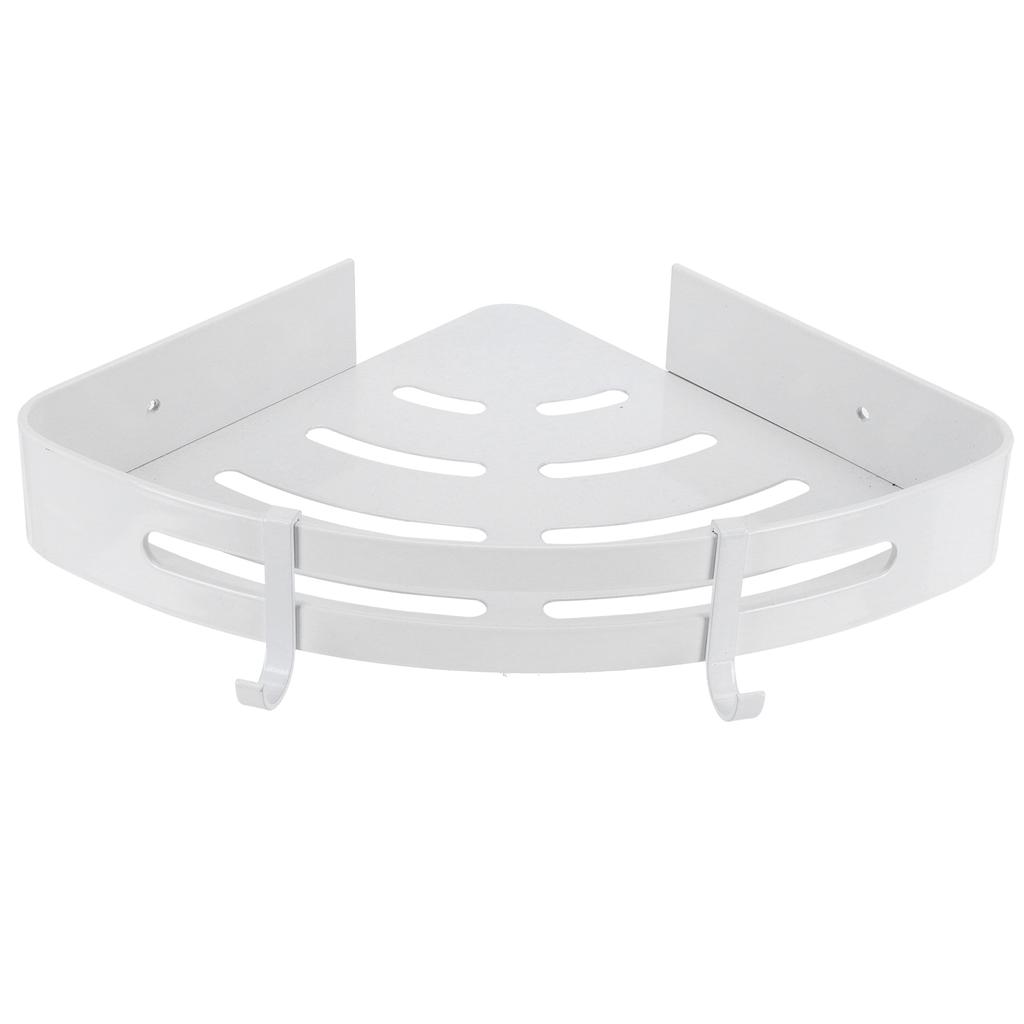 White Toilet Triangular Basket Hotel Bathroom Single Layer Aluminum Shelf for Bathroom