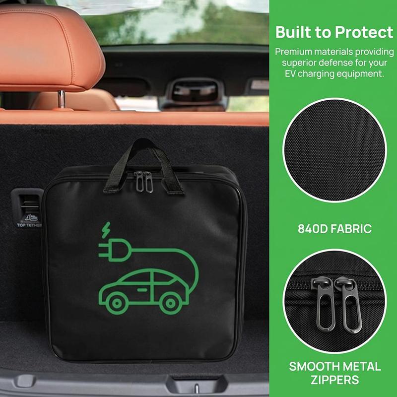 EV Charging Cable Storage Bag Shockproof Protective Organizer for Electric Vehicle Charger Universal Car Trunk Accessory