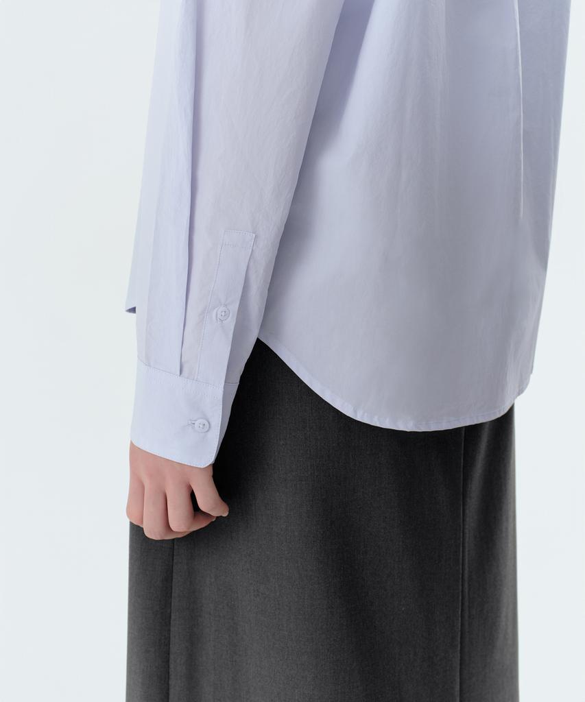 MUSINSA STANDARD WOMAN Regular Washed Poplin Shirt [Pale Blue]