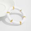 Acrylic Boho Bracelets Leopard Print Curved Tube Bangle Fashion Acrylic Bracelets  Lady Gifts