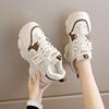 Internet Celebrity Dad Shoes Women's Feet Small Inner Height Increase Sports Shoes 2025 New Summer Thick-soled Mesh White Shoes Lightweight
