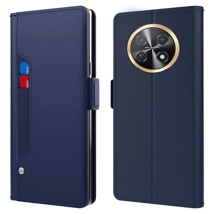 Для Huawei nova Y91 4G кожаный чехол для мобильного телефона с защитой от царапин Зеркальный держатель для карт Смартфон Настольная подставка Дизайнерский чехол