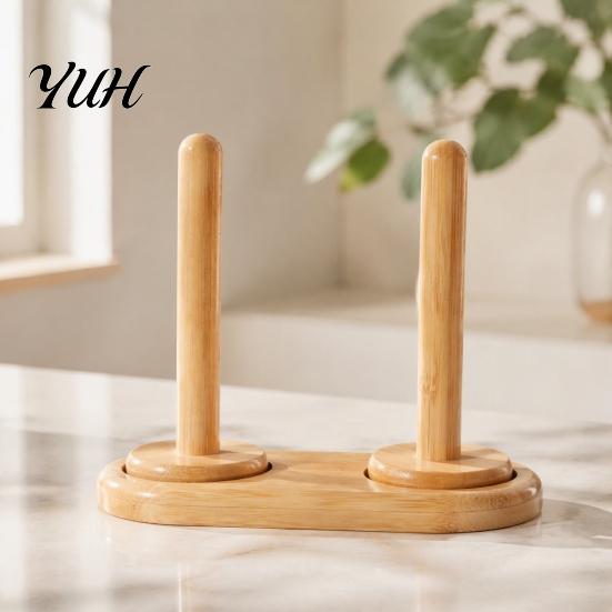 Rotating Yarn Spindle for Crochet Wooden Holder, Bamboo Stand with Smooth Knitting Gift Crafters Spinning Base, Single-axis/Double-axis Portable