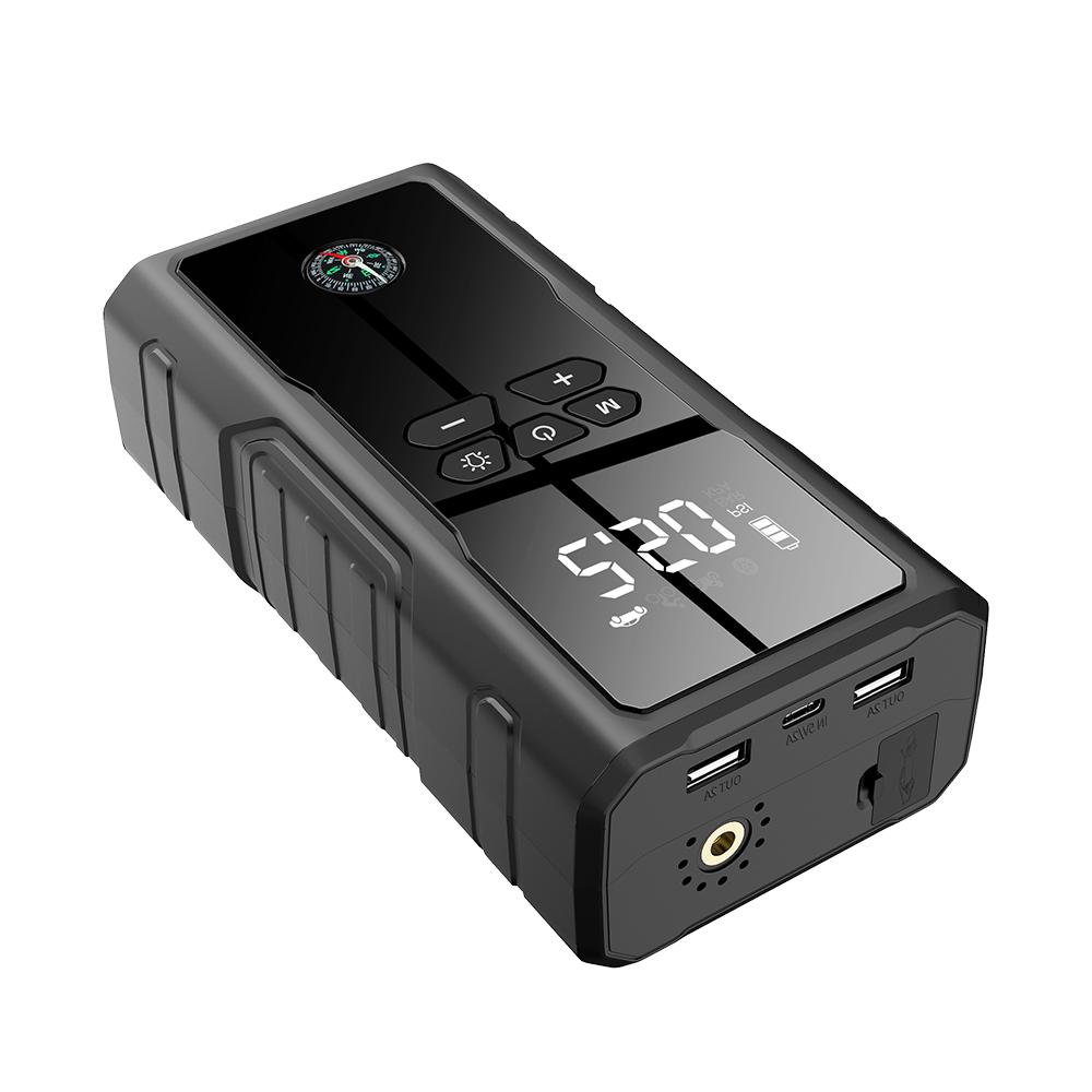 Портативный воздушный компрессор, беспроводной электрический насос для накачивания шин, пусковое устройство 8000 мАч 1000 А и воздушный насос