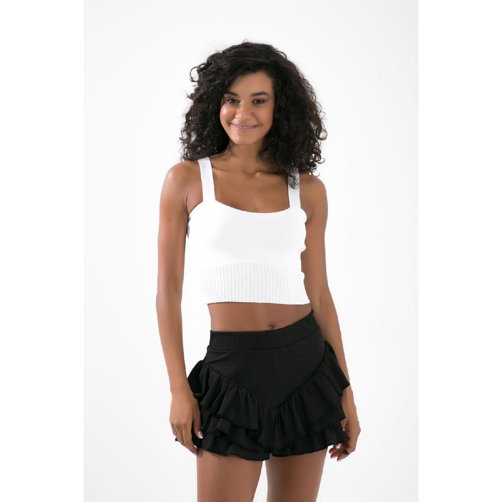 Hello Short Skirt Layered Ruffle Flounce Mini Trend Skirt With Shorts