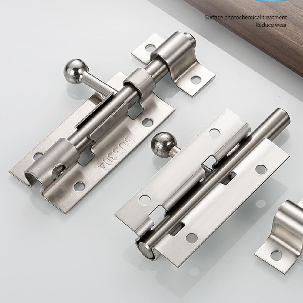 Stainless Steel F-type Door Lock Brushed Silver Door Lock Fashion Door Bolt  Cabinet