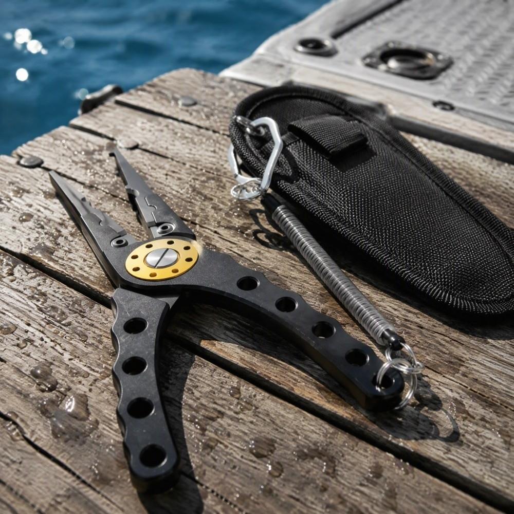 Aluminum Alloy Fishing Pliers Multi Functional Split Ring Pliers Hook Remover Freshwater Fishing